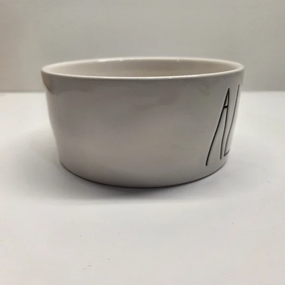 Rae Dunn Dog Food Bowl "All Mine" White Black Lettering Cute Modern Minimalist - Picture 7 of 7